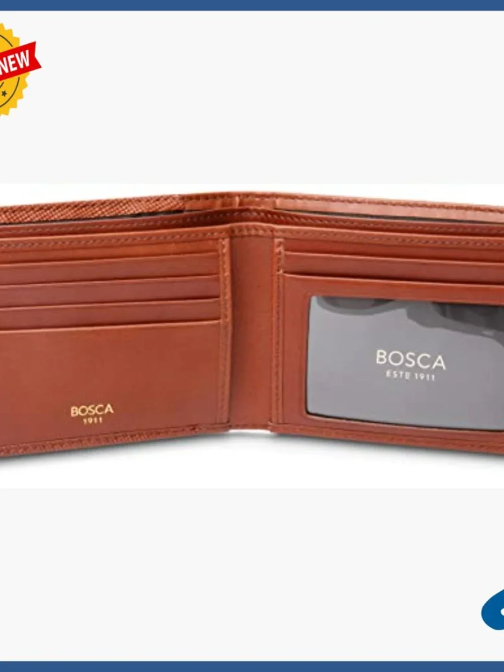 Leather Bi-Fold Wallet with RFID Blocking, 5 Card Slots, ID Window